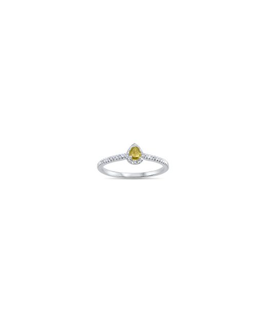 Lesunja Fine Jewellery 18kt White Gold Natural Teardrop Diamond Magnifique Sunlight Ring