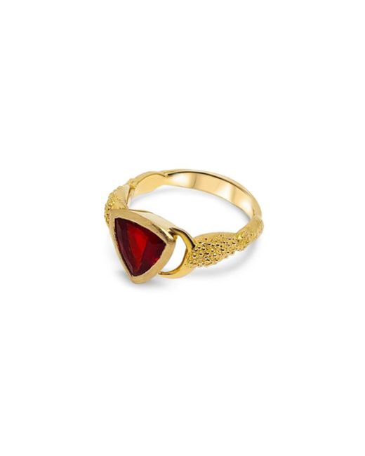 Lesunja Fine Jewellery 18kt Yellow Gold Fire Opal Ocean XXY Crab Ring