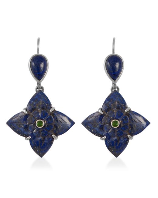 Emma Chapman Jewels Toyah Lapis Lazuli Tsavorite Earrings
