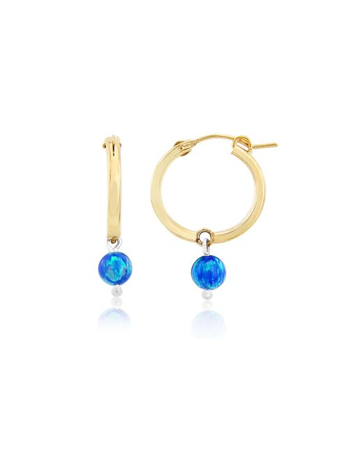 Lavan Blue Opal Hoop Handmade Earrings