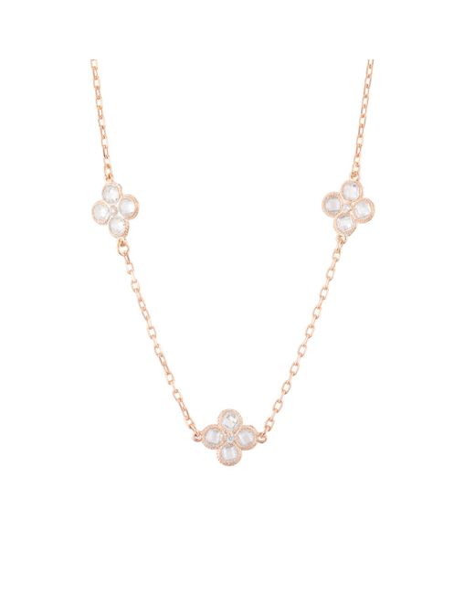 Latelita London 22kt Plated Silver Flower Clover Triple Choker Necklace