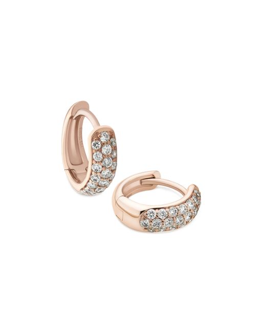 Verifine London 18kt Rose 3-Row Diamond Huggie Earrings