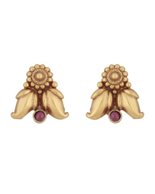 Kastur Jewels Simple Antique Temple Inspired Earrings