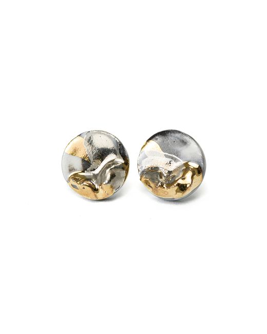 FreakyFoxx Porcelain Porcelain Earrings with Gold Platinum