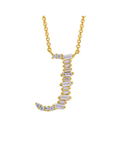 Avilio London 18kt Plated Sterling Silver Initial Necklace With Letter J