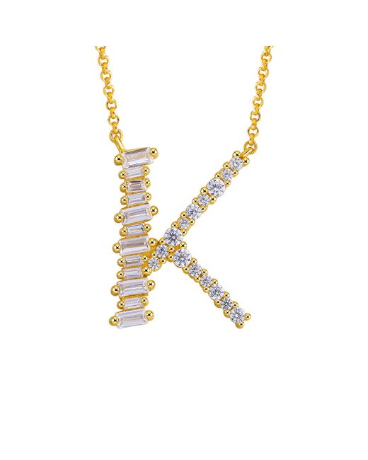 Avilio London 18kt Plated Sterling Silver Initial Necklace With Letter K
