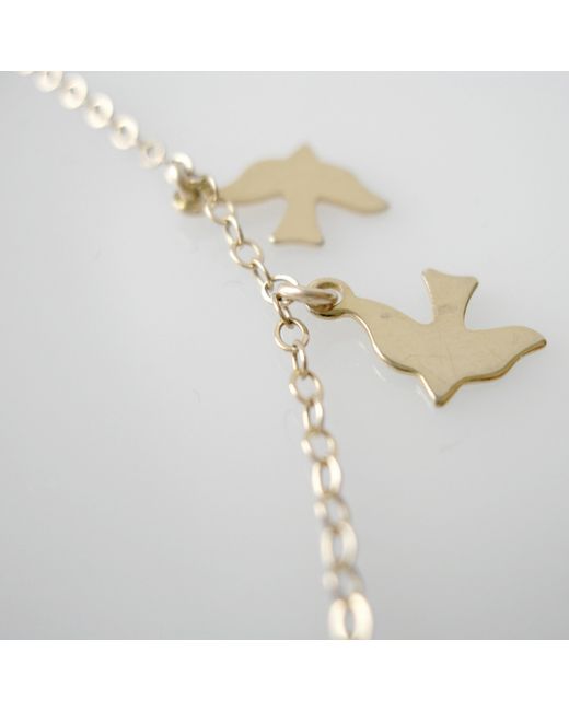 Alice Eden Jewellery 14kt Gold Filled Delicate Bird Charm Necklace