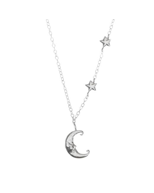 Lucy Flint Jewellery Crescent Moon Stars Necklace