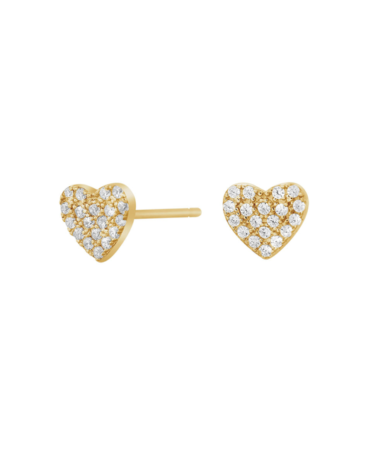 Cotton & Gems 18kt Yellow Plated Heart Earrings