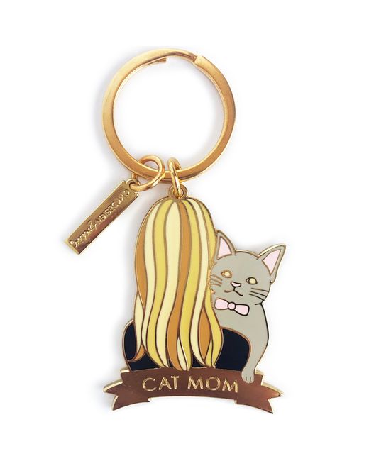 Akr Design Studio Cat Mom Blonde Enamel Keychain