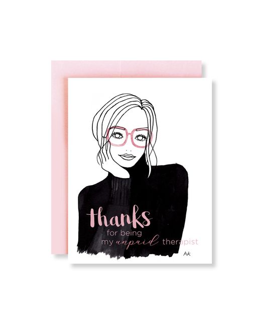 Akr Design Studio Unpaid Therapist Thank You Greeting Card