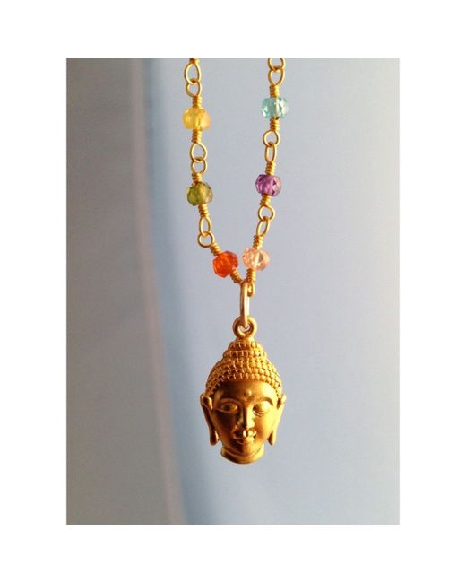 Pam Older Gold Plated Colourful Buddha Necklace