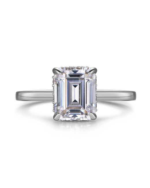 Labyrinth Diamonds 18K Gold Emerald Hidden Halo Diamond Solitaire Ring