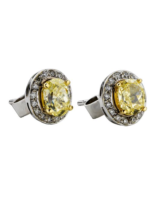 London DE 18kt White Gold Diamond Earrings