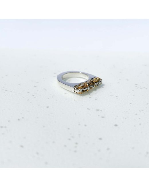Ark Jewellery by Kristina Smith Sterling Fira Ring with Gold Leaf