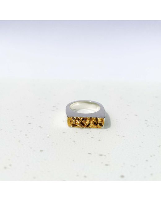 Ark Jewellery by Kristina Smith Sterling Oia Ring with Gold Leaf
