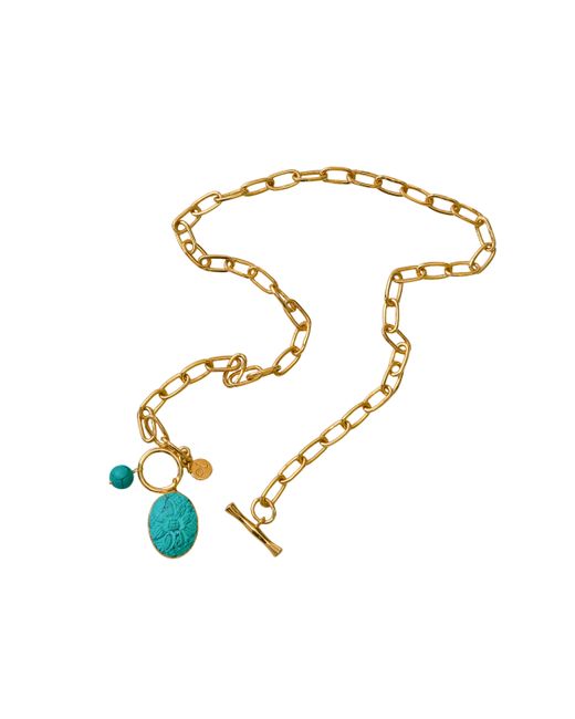 Arra by Aradhana 18kt Gold Plated Turquoise Chain Necklace
