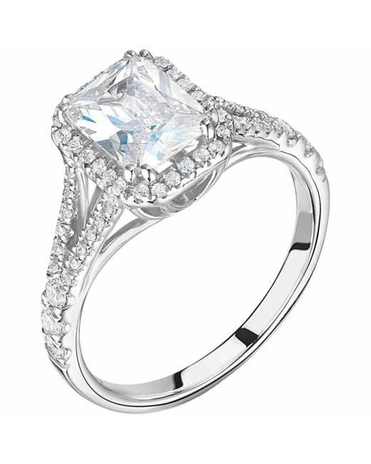 London DE Bespoke Diamond and Halo Split Shank Engagement Ring Small