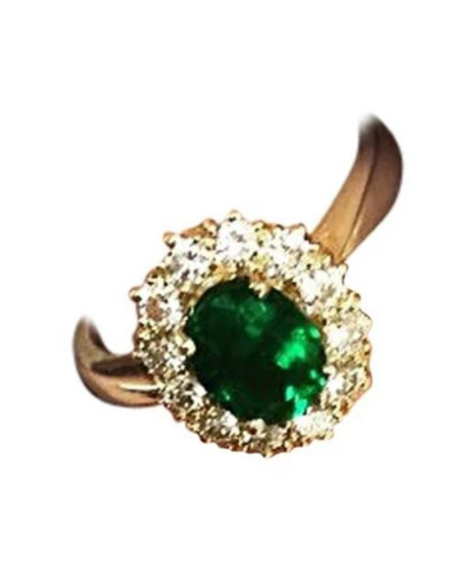 London DE Colombian Emerald Diamond Halo Bespoke Engagement Ring Small