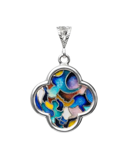 Kimili Sterling Four-Leaf Clover Pendant with Blue Ornaments