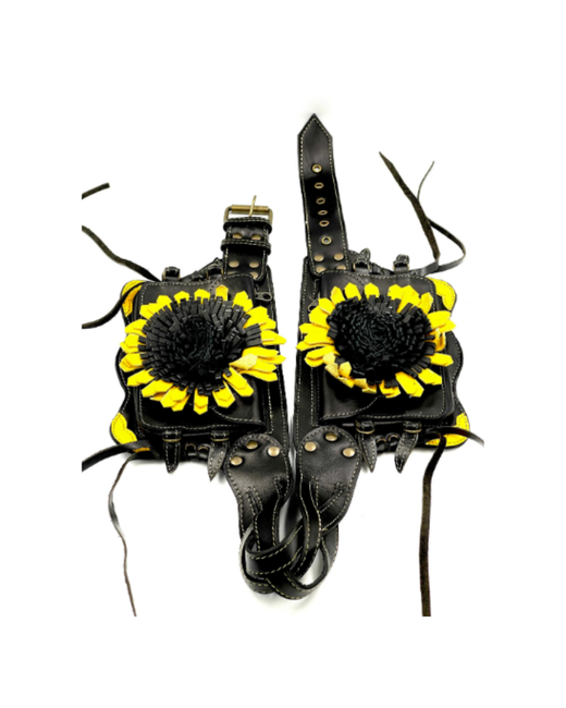 Naytures Empire and Yellow Leather Sunflower Hip Belt