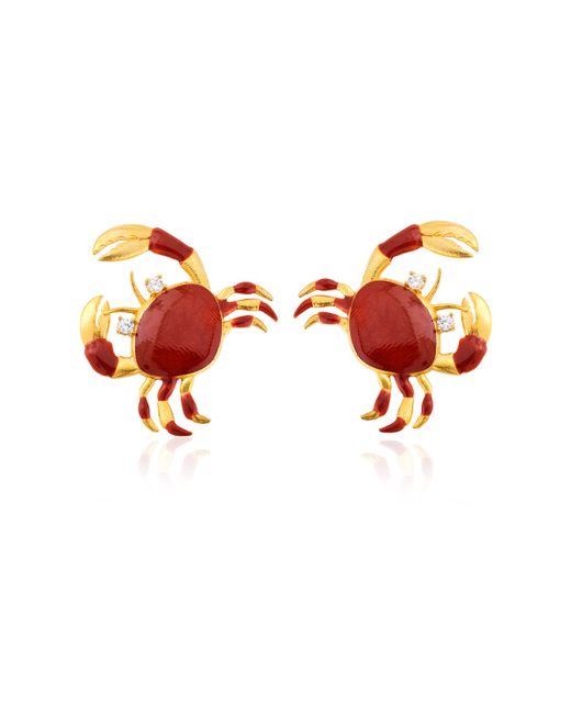 Milou Jewelry 22kt Gold Plated Crab Earrings