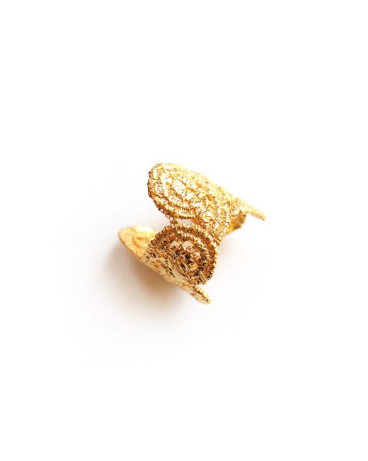 Elyona 24kt Yellow Plated Casted Lace Ring