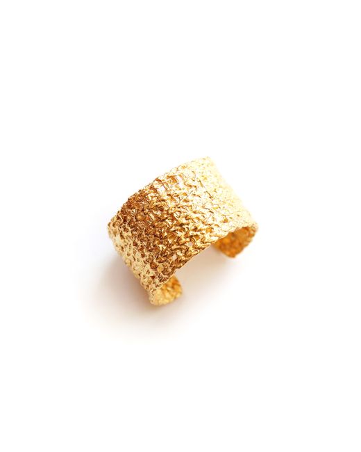 Elyona 24kt Plated Brass Casted Wide Lace Ring
