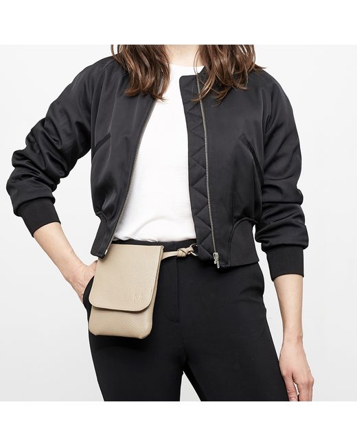 Mplus Design BELT BAG 1.0 Taupe Flat Leather Belt Bag/Shoulder Bag
