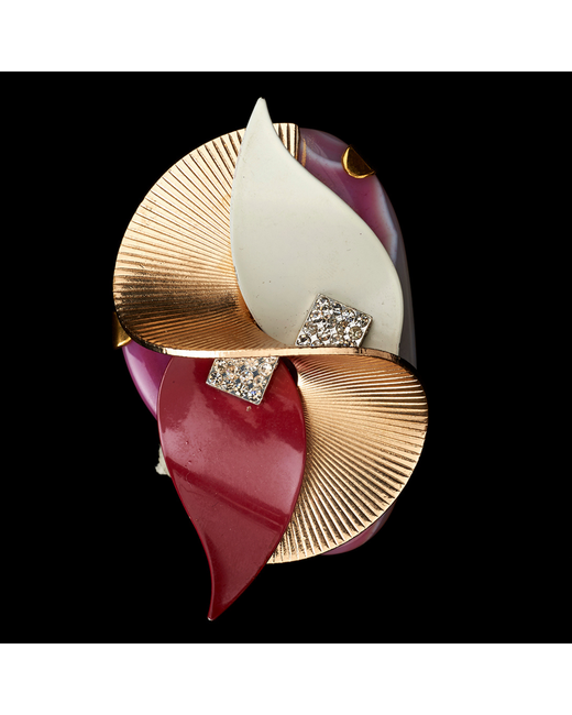 Ludmila Unconventional Jewelry 24kt Gold Plated Abstract Brooch