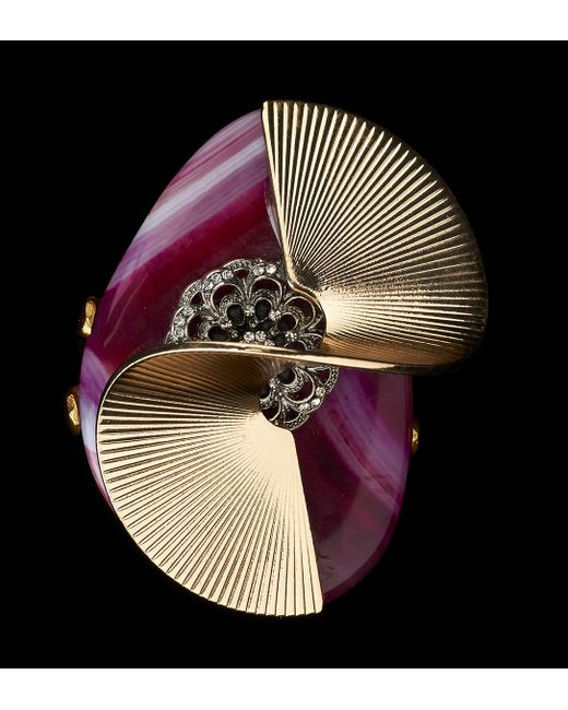 Ludmila Unconventional Jewelry 24kt Gold Plated Abstract Adjustable Ring