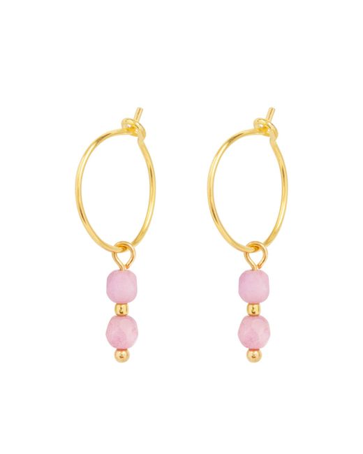 &anne 24k Plated Pink Beaded Earrings