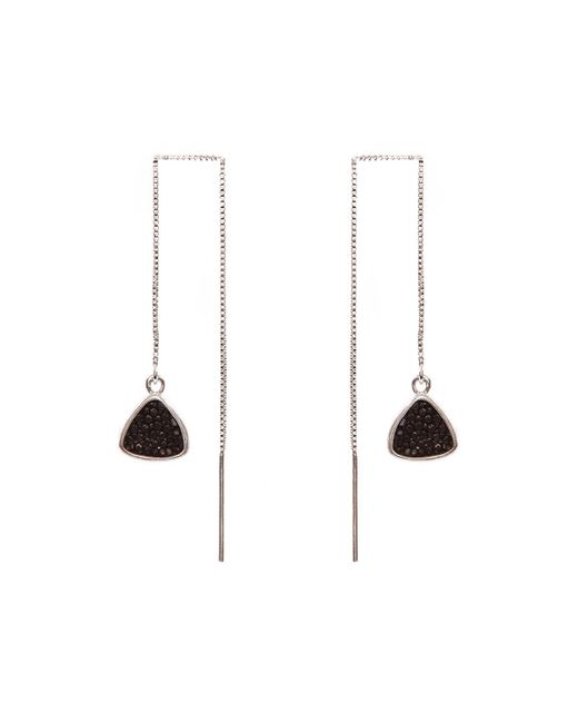 a cuckoo moment... Nana Rhodium Plated Silver Earrings With Black Stingray Leather