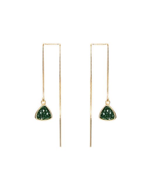a cuckoo moment... Nana Yellow Gold Plated Silver Earrings With Green Stingray Leather