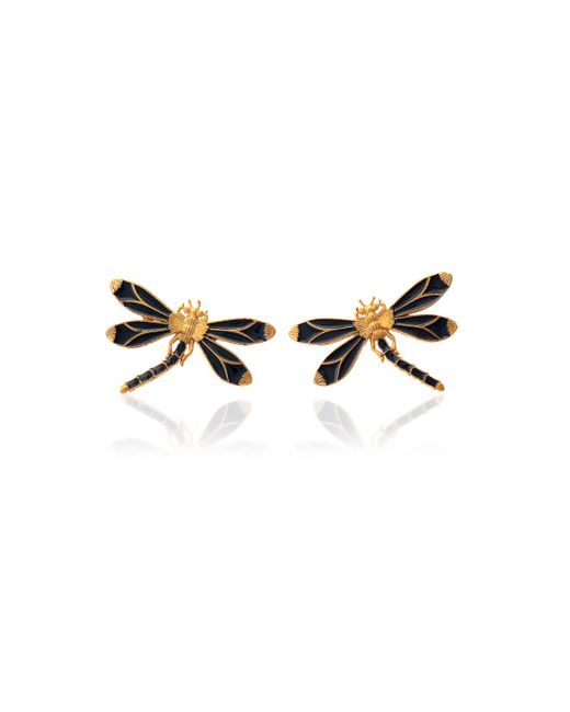 Milou Jewelry 22kt Gold Plated Dragonfly Earrings