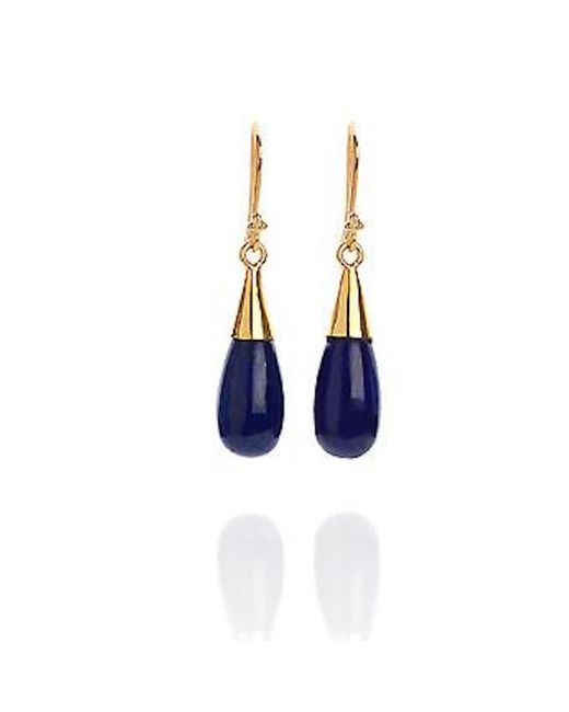Elizabeth Raine LTD 18kt Gold Vermeil Lapis Lazuli Third Eye Chakra Earrings
