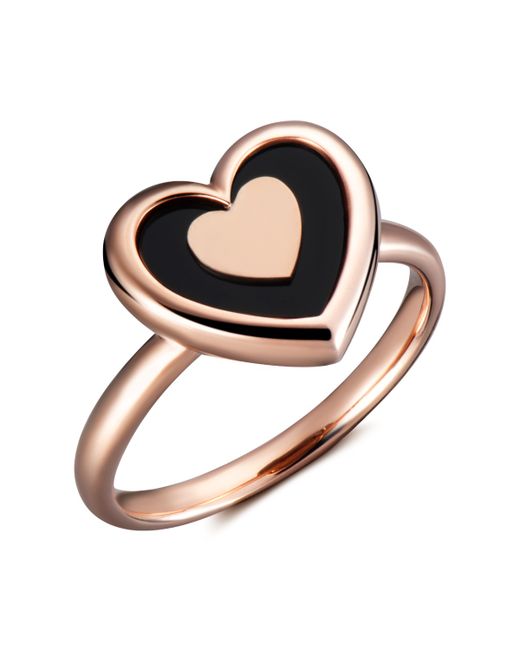 Hestia Jewels Black Onyx Heart Ring UK P 1/2 US 8 EU 57