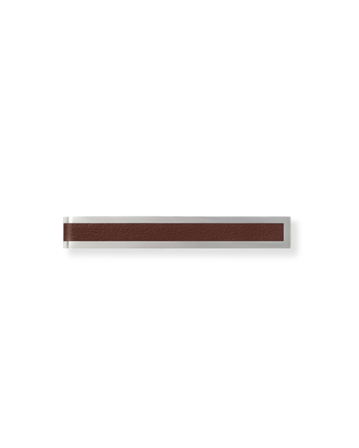Mission Atelier Brown Leather Sterling Earth Tie Bar