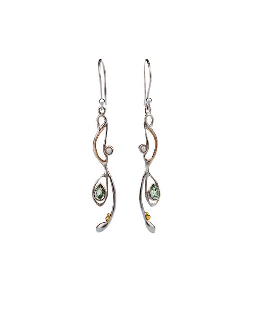 Banyan Jewellery Green Amethyst Pearl Drop Earrings