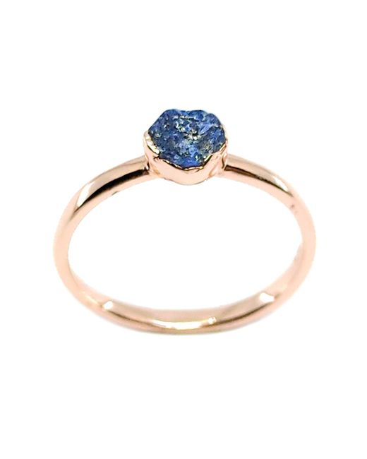 Raw Gemstone Jewellery Vermeil Lapis Lazuli Stacking Ring UK L 1/2 US 6 EU 51.9