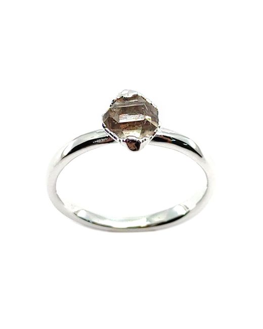 Raw Gemstone Jewellery Sterling Herkimer Diamond Stacking Ring UK J US 4.75 EU 48.7