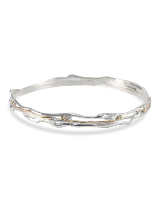 Banyan Jewellery Sterling Gold Details Exquisite Organic Bangle