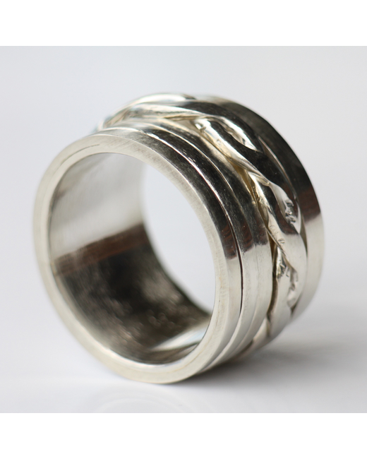 Tezapsidis Jewellery Sterling Braid Spinner Ring