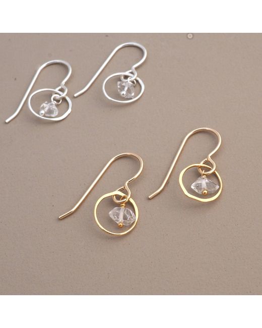 Britta Ambauen Jewelry Favorite Earrings Hammered with Diamond Accent