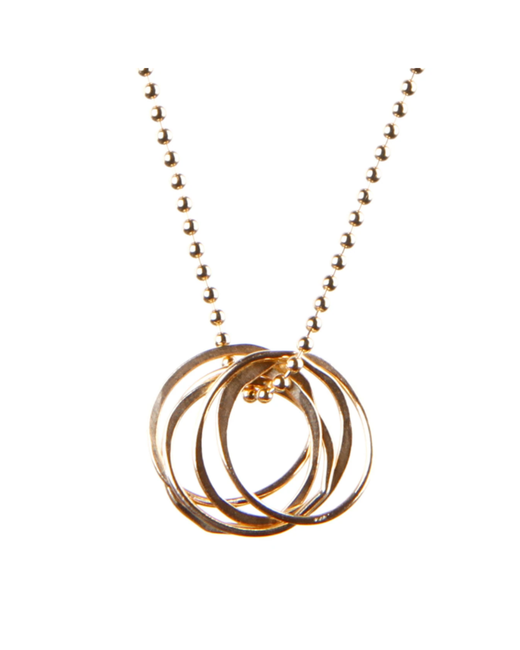 Britta Ambauen Jewelry Spiraling Circle Necklace Gold Ball Chain