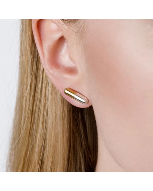Undlien Design Gold Plated and Sterling Silver Capsula Earrings