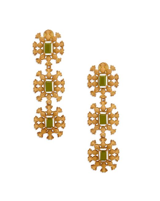 Dhwani Bansal Jewellery 22kt Plated Green Topaz Pina Earrings