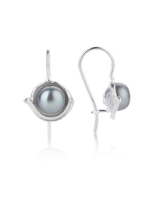 Lavan Sterling Silver Drop Earrings With Pearls