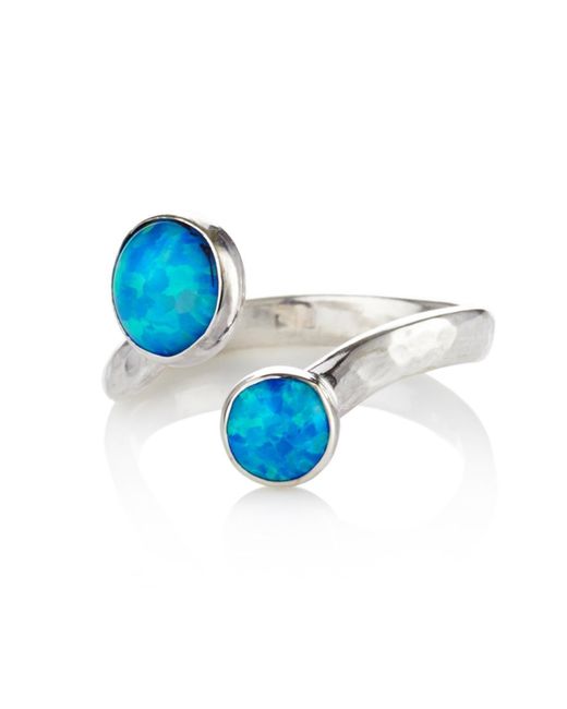 Lavan Adjustable Blue Opal Ring UK G 1/2 US 3.75 EU 46.1
