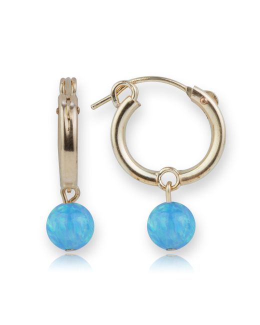 Lavan Gold Opal Medium Hoop Handmade Earrings